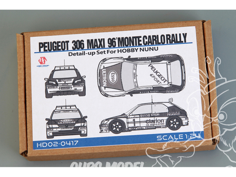 Hobby Design Amélioration 02-0417 Detail-Up Peugeot 306 Maxi 96' Monte Carlo Rally 1/24