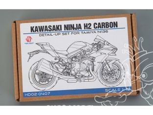 Hobby Design Amélioration 02-0407 Kawasaki Ninja H2 Carbon Detail up Set pour kit Tamiya 1/12