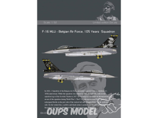Decalques HMH DH-D32-002 Decals F-16 105 Years 1 Squadron Belgian Air Force 1/32