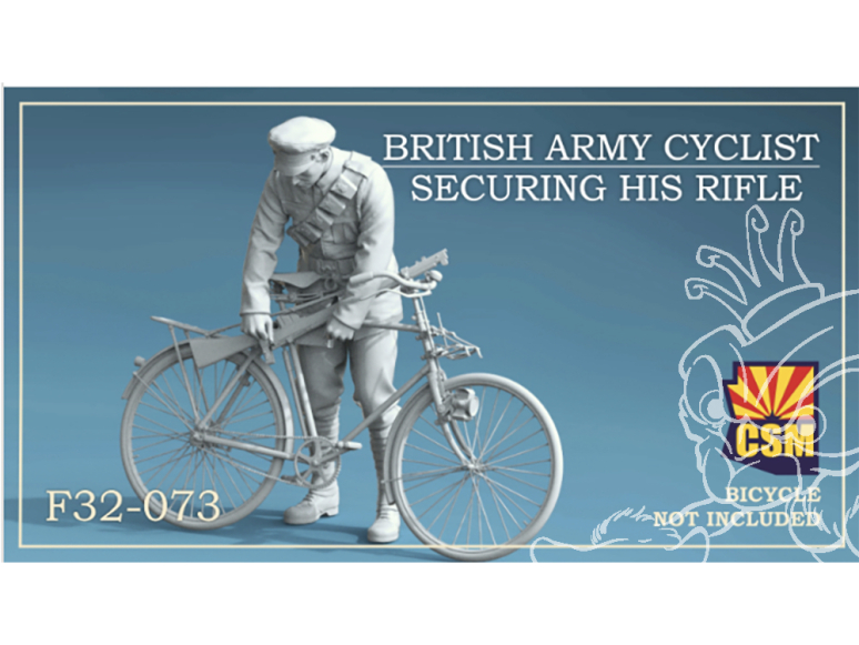 Copper State Models personel F32-073 Un cycliste de l'armée britannique sécurise son fusil 1/32
