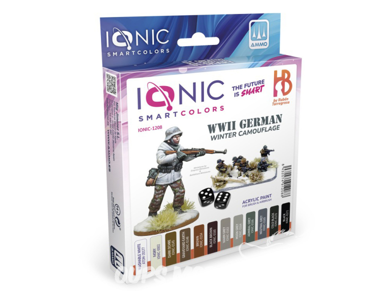 MIG peinture IONIC 1208 Set uniformes Allemands en hiver WWII 12 x 20ml