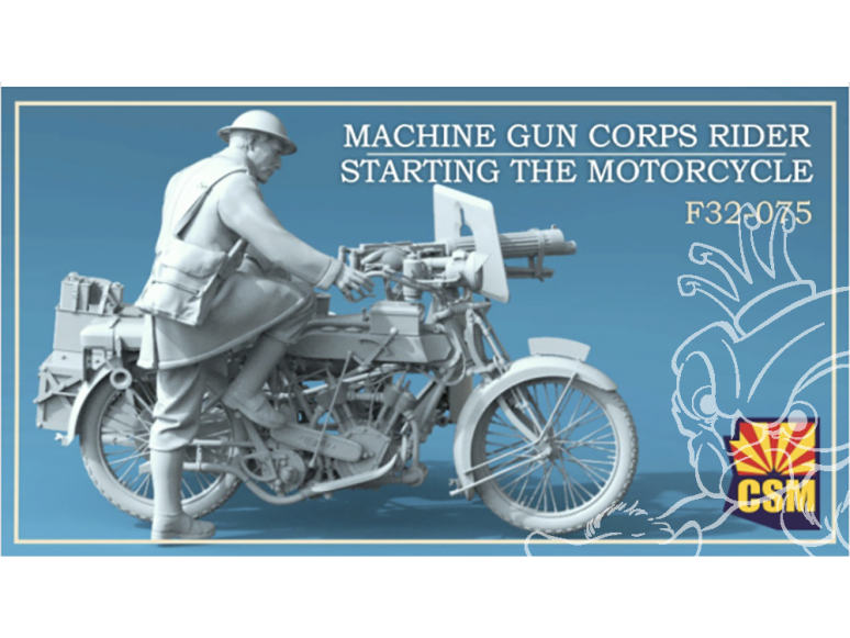 Copper State Models personel F32-075 Pilote du corps des mitrailleurs Démarrage de la moto 1/32