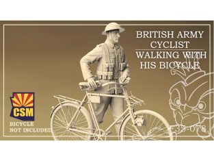 Copper State Models personel F35-078 Un cycliste de l'armée britannique marche avec son vélo 1/35