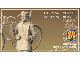 Copper State Models Figurine F35-082 Cycliste allemand transportant un vélo 1/35
