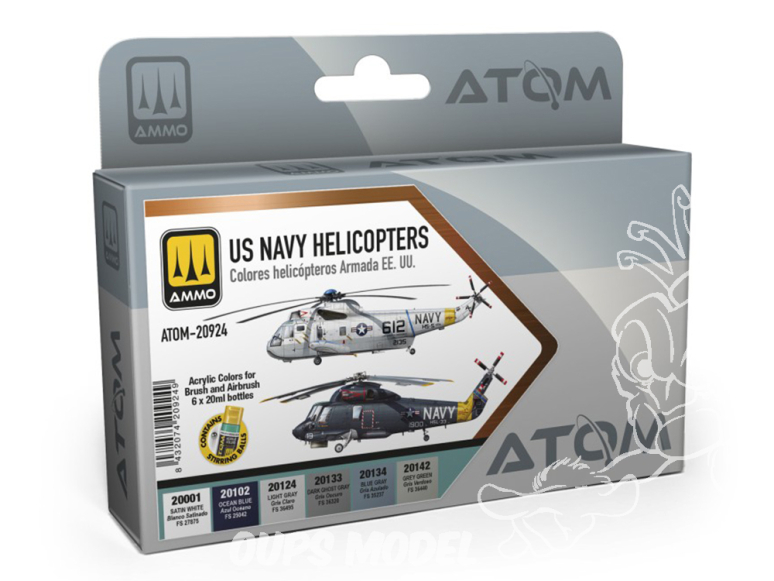 MIG peinture Atom 20924 Set hélicoptères US Navy 6 x 20ml