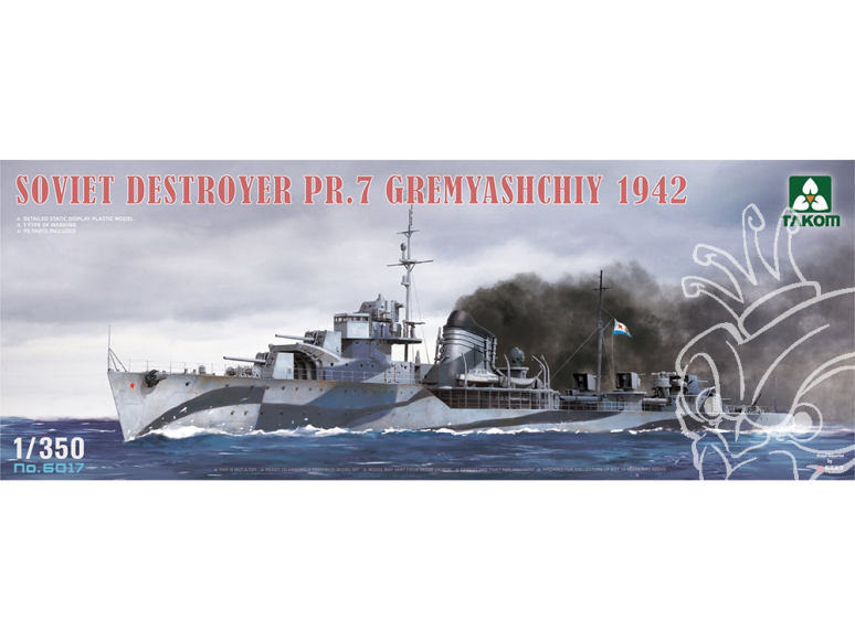Takom maquette bateau 6017 Destroyer Soviétique PR.7 Gremyashchiy 1942 1/350