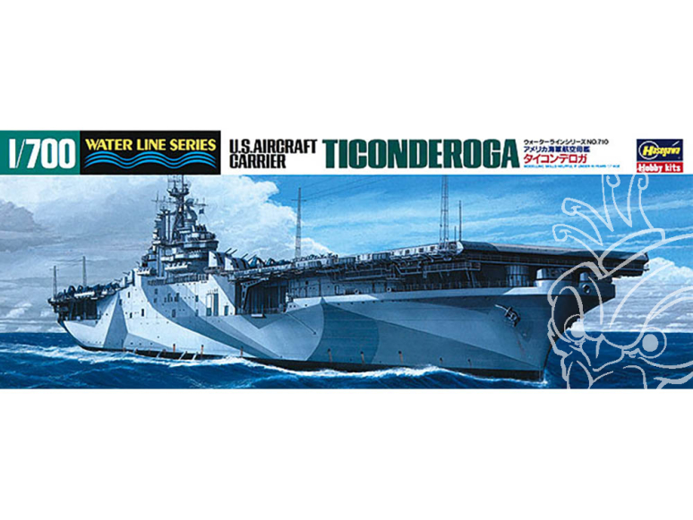 Hasegawa maquette bateau 710 Porte-avions américain Ticonderoga 1/700