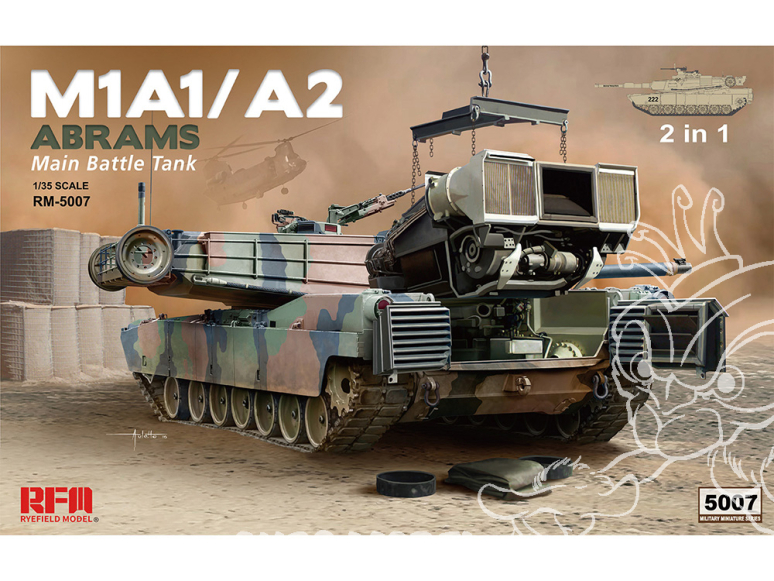 Rye Field Model maquette militaire 5007 M1A1/A2 Abrams avec Full interieur 1/35