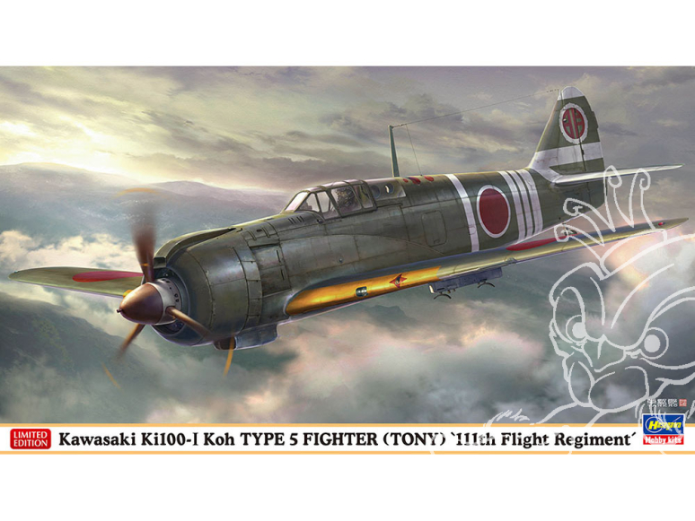 Hasegawa maquette avion 07556 Kawasaki Ki-100 Type 5 Chasseur I Modèle A 111e Escadron aérien 1/48