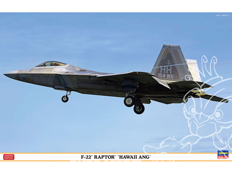 Hasegawa maquette avion 07555 F-22 Raptor Hawaii ANG 1/48