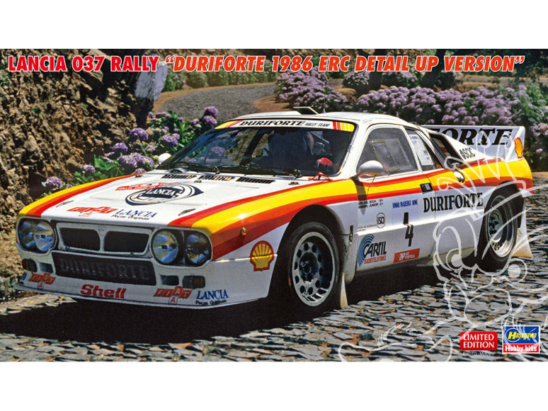 HASEGAWA maquette voiture 20775 Lancia 037 Rallye Duriforte 1986 Version détaillée ERC 1/24