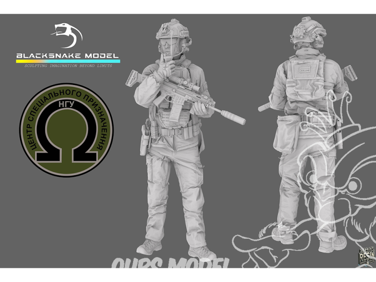 Blacksnake Model figurine UKS-09-16 Soldat Ukrainien Omega figurine 9 Opérateur des forces spéciales 1/16