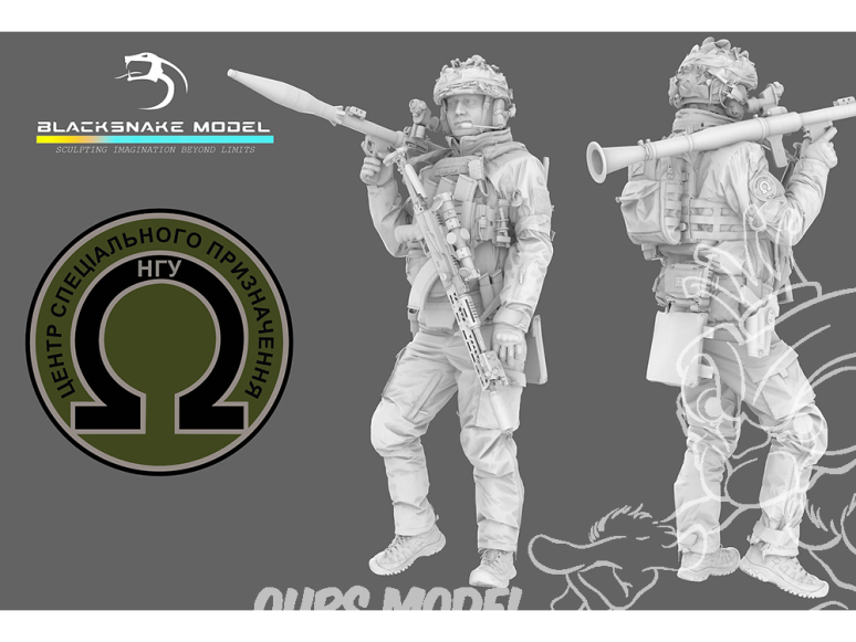 Blacksnake Model figurine UKS-10-16 Soldat Ukrainien Omega figurine 10 Opérateur des forces spéciales RPG 1/16