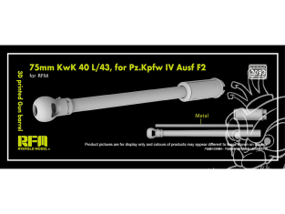 Rye Field Model maquette militaire 2093 Canon résine 3D 75mm KwK 40 L/43 pour Pz.Kpfw.IV Ausf F2 1/35