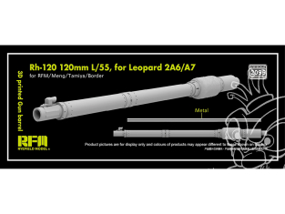 Rye Field Model maquette militaire 2095 Canon résine 3D Rh-120 120mm L/55 pour Leopard 2A6/A7 1/35