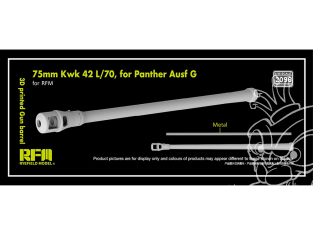 Rye Field Model maquette militaire 2096 Canon résine 3D 75mm KwK 42 L/70 pour Panther Ausf. G 1/35