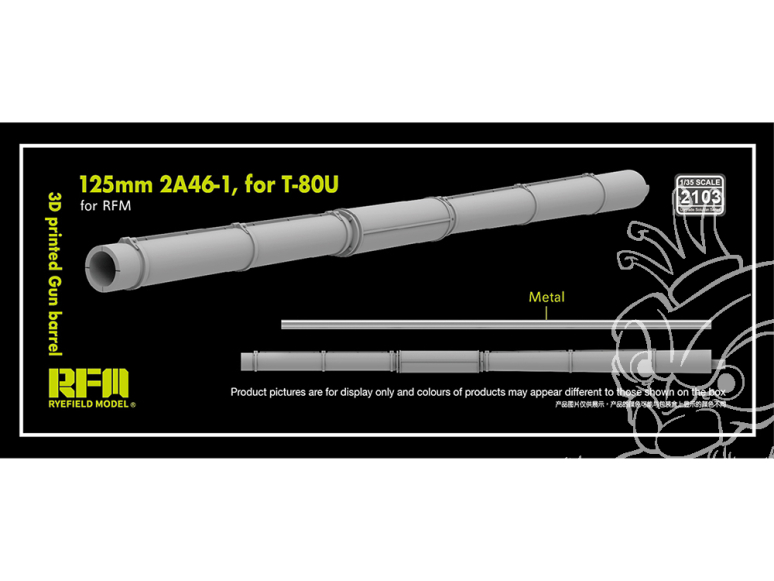 Rye Field Model maquette militaire 2103 Canon résine 3D 125mm 2A46-1 pour T-80U 1/35