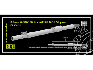 Rye Field Model maquette militaire 2112 Canon résine 3D 105mm M68A1E4 pour M1128 MGS Stryker 1/35