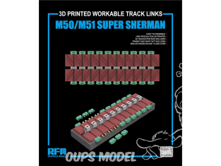 Rye Field Model maquette militaire 3036 Chenilles maillon par maillon M50 / M51 Super Sherman 1/35