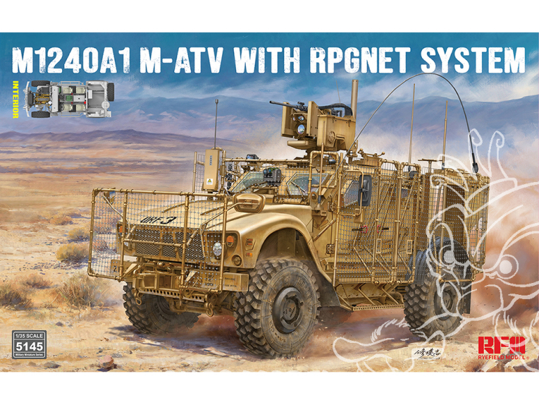 Rye Field Model maquette militaire 5145 M1240A1 M-ATV avec Système RPGNET Intérieur 1/35