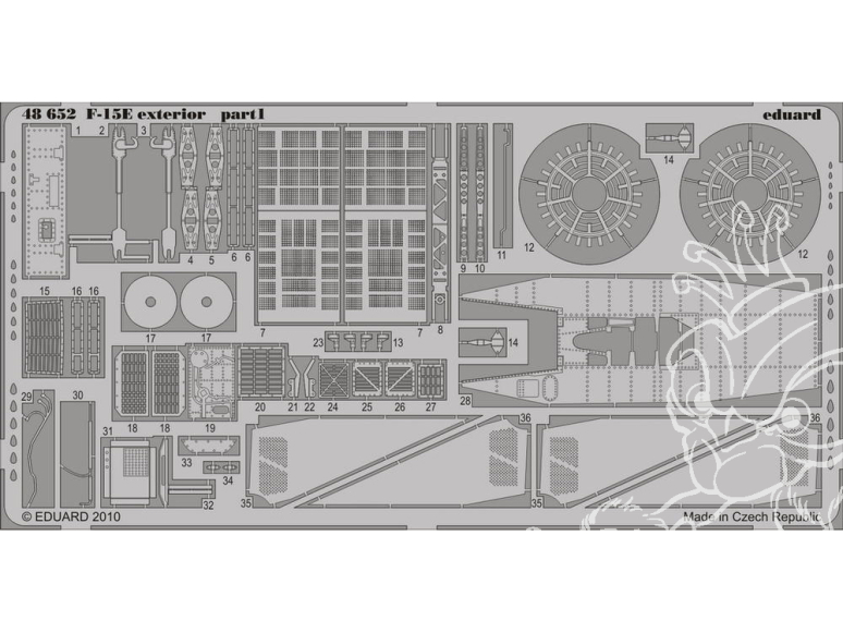 EDUARD photodecoupe avion 48652 Extérieur F-15E Academy 1/48