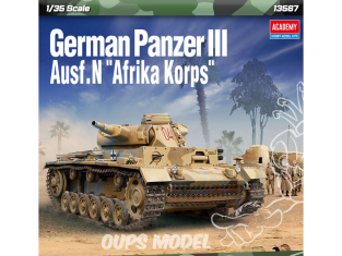 Academy maquette militaire 13567 Panzer III Ausf allemand. N Afrika Korps 1/35
