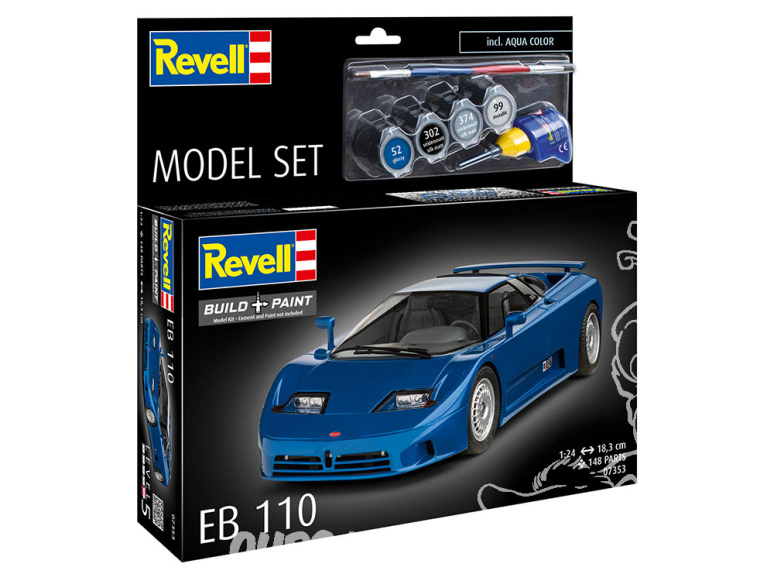 Revell maquette 67353 Model Set Bugatti EB110 avec peinture et accessoires de base 1/24