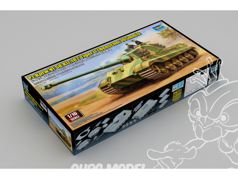TRUMPETER maquette militaire 00949 Pz.Kpfw.VI Sd.Kfz.182 Tiger II Henschel 105mm 1/16