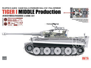 Rye Field Model maquette militaire 5152 Tigre I Middle Production parties transparentes 1/35