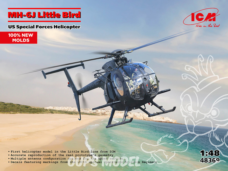 Icm maquette helicoptére 48369 MH-6J Little Bird 1/48