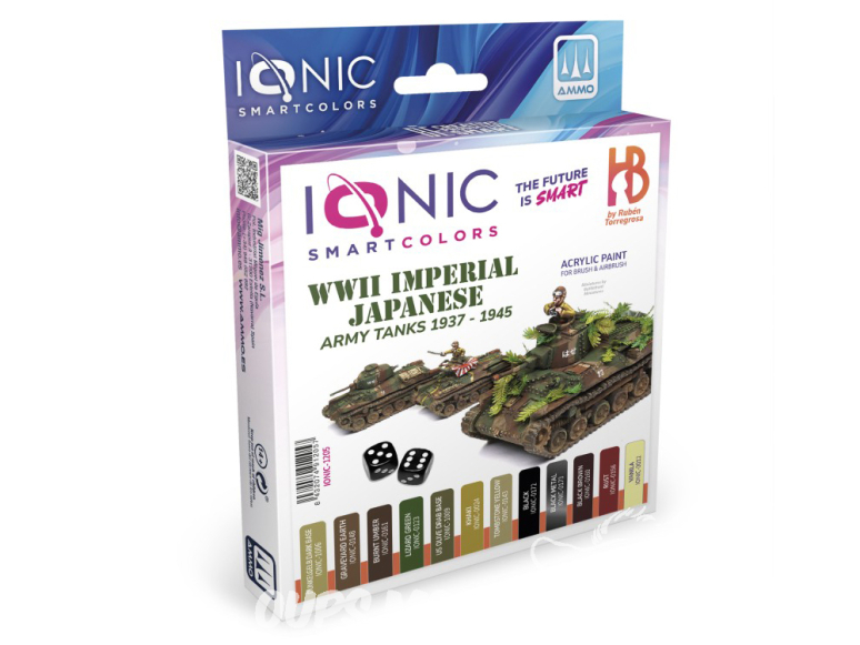 MIG peinture IONIC 1205 Set chars Japonais WWII 1937 - 1945 12 x 20ml