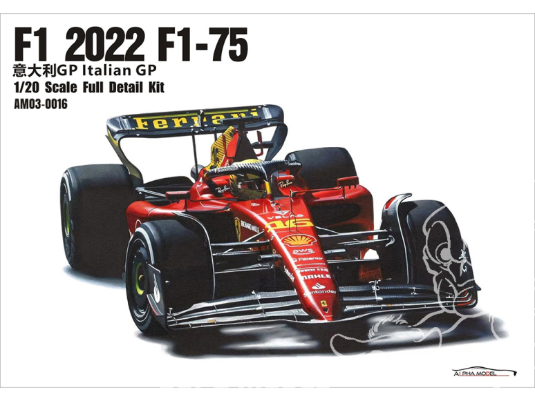 Alpha Model maquette voiture AM03-0017 Ferrari F1-75 Italian GP et Las Vegas GP 2022 1/20