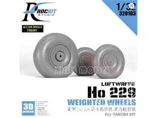 Rockit Studio 320103 Roues chargées pour HO229 MK102 kit Takom 1/32