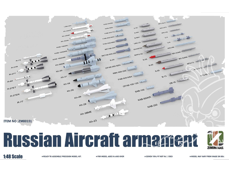 ZimiModel maquette avion ZM80151 Armement des avions russes 1/48