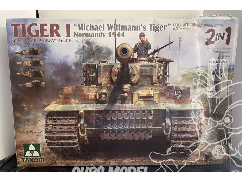 Takom maquette militaire 2201 Tigre I "Michael Wittmann's Tiger" Normandie 1944 Late / Late command-production w/ Zimmerit 1/35