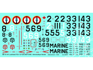 DECALQUES BERNA DECALS BD72-147 Lockheed P2V-7 Neptune Aeronavale 1/72