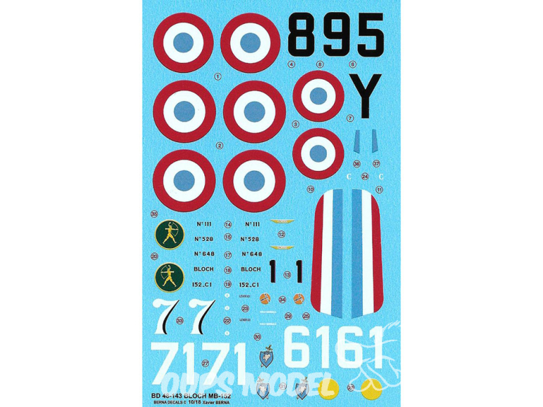 BERNA DECALS BD48-143 Aces on Bloch 152 C-1 1/48