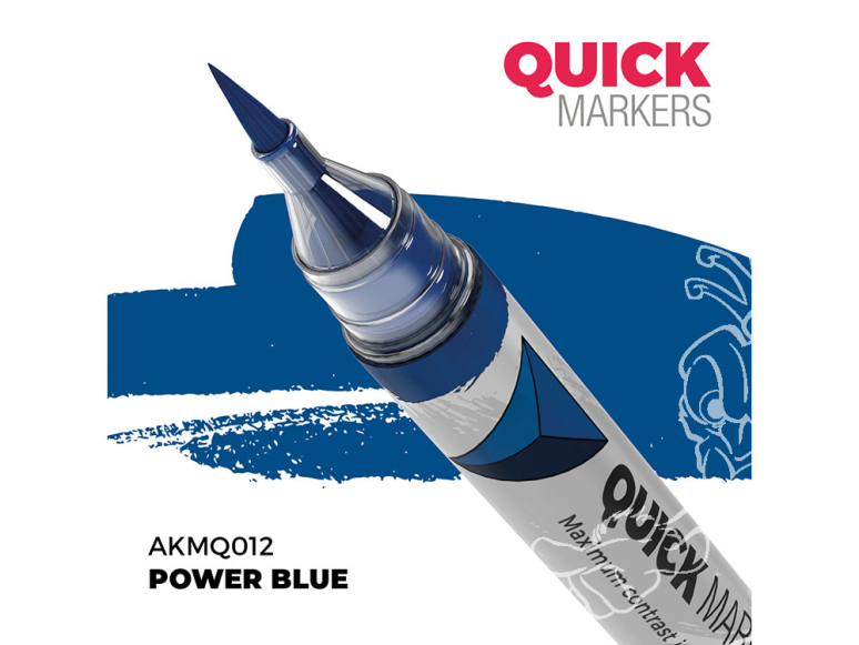 Ak Interactive AKMQ012 Quick Markers Power Blue