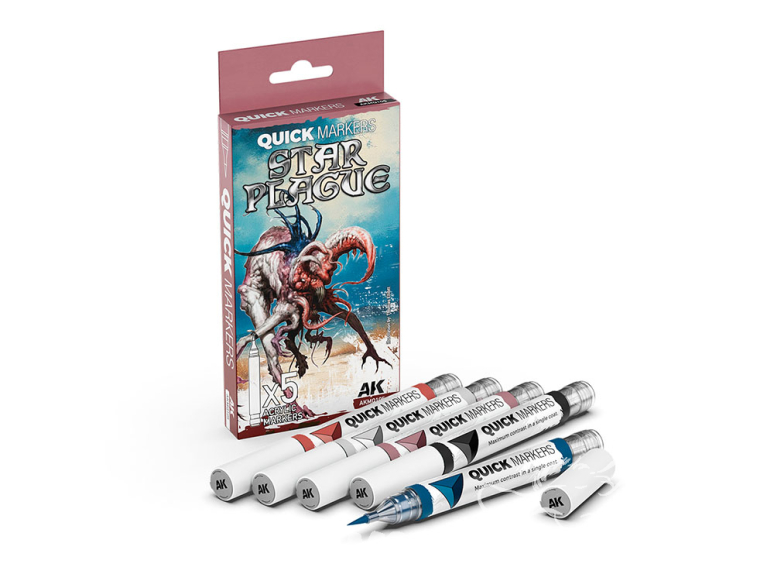 Ak Interactive AKMQ105 Quick Markers Set Star Plague 5 Marqueurs