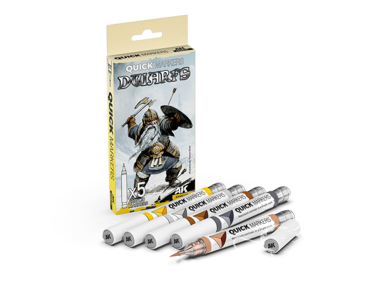Ak Interactive AKMQ107 Quick Markers Set Dwarfs 5 Marqueurs