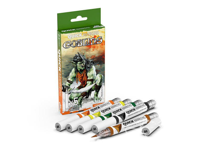 Ak Interactive AKMQ108 Quick Markers Set Goblins 5 Marqueurs