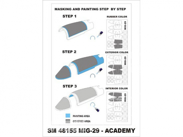 Montex Mini Mask SM48155 MiG-29A Fulcrum Academy 1/48