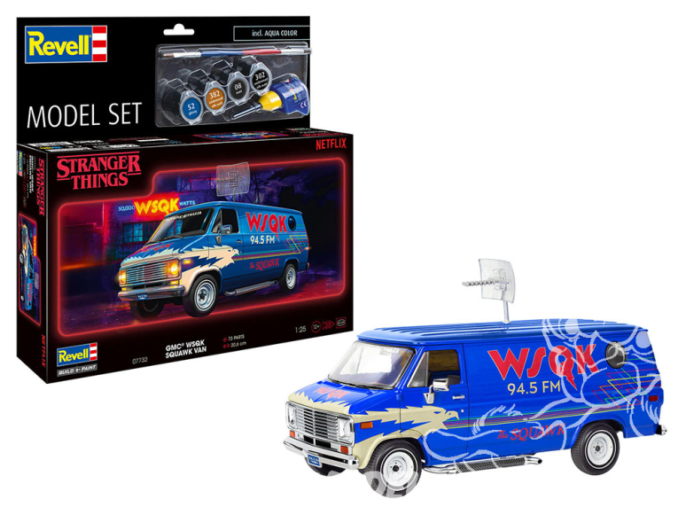 Revell maquette 67732 Model Set GMC® WSQK Squawk Van Stranger Things avec peinture et accessoires de bas 1/25