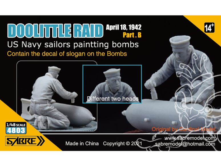Sabre personnages 4803 DOOLITTLE RAID Part.B kit Résine 1/48