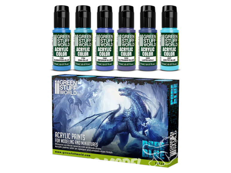 Green Stuff 506150 Artist Colours Set Peinture Bleus
