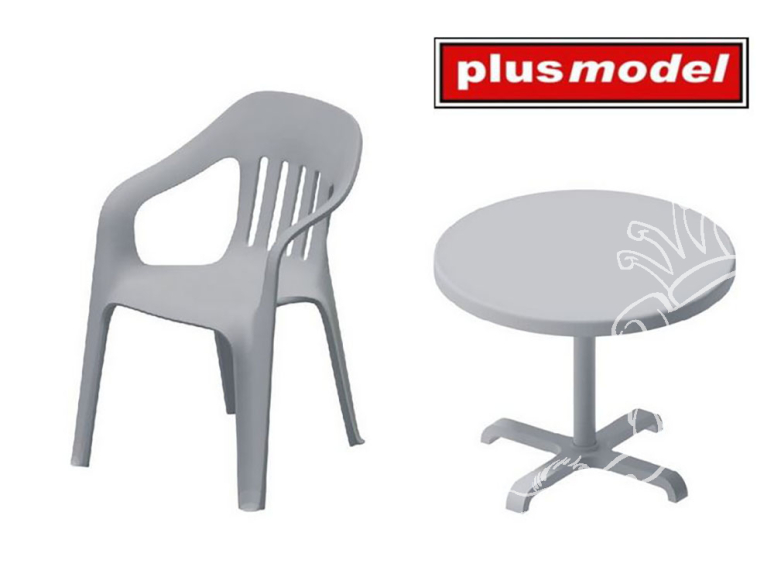 Plus Model Diorama DP3074 Chaises et table en plastique imprimée 3D 1/35