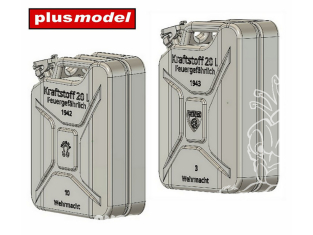 Plus Model DP3089 Bidons Allemands Fin Mirona, Waco resine 3D 1/35