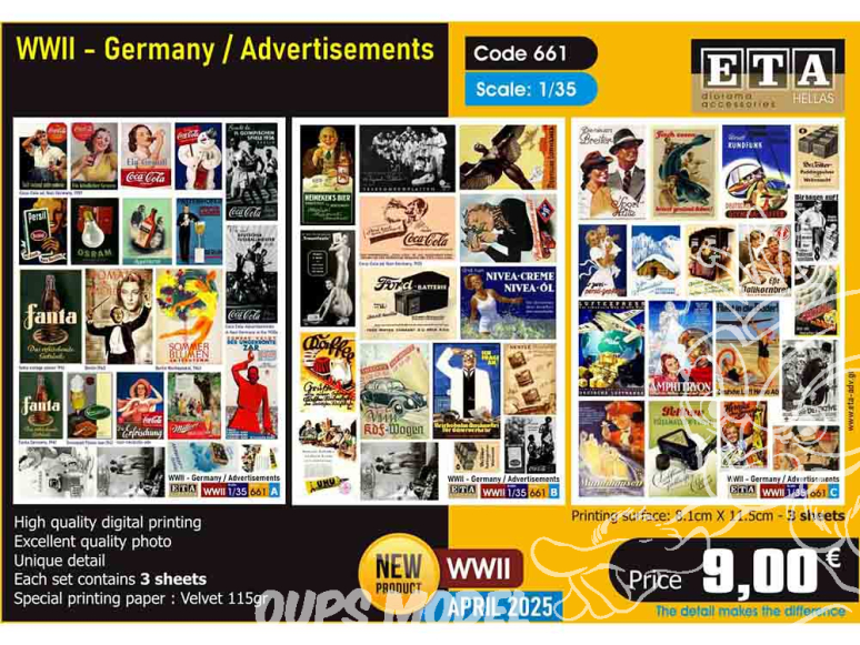ETA diorama 661 Publicités de l'Allemagne pendant la Seconde Guerre mondiale 1/35