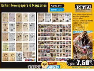 ETA diorama 548 Journaux et magazines britanniques de la Seconde Guerre mondiale 1/35