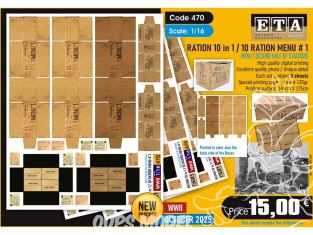 ETA diorama 470 RATION AMÉRICAINE 10 en 1 MENU 1 10 RATION 1/16